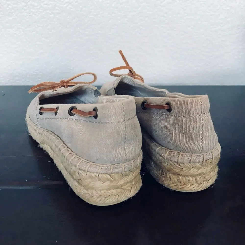 GH Bass & Co Canvas Braided Wedge Espadrilles Shoes 6.5